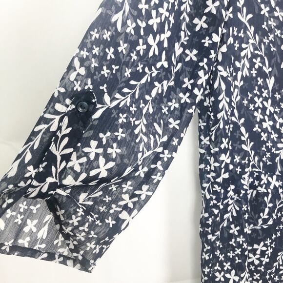 Sweet Gray I Long Sleeve High Low Floral Dress - Picture 6 of 11